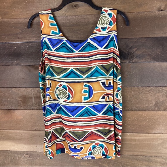 synari Tops - 2/$30 Synari Tribal Print boho Tank Large